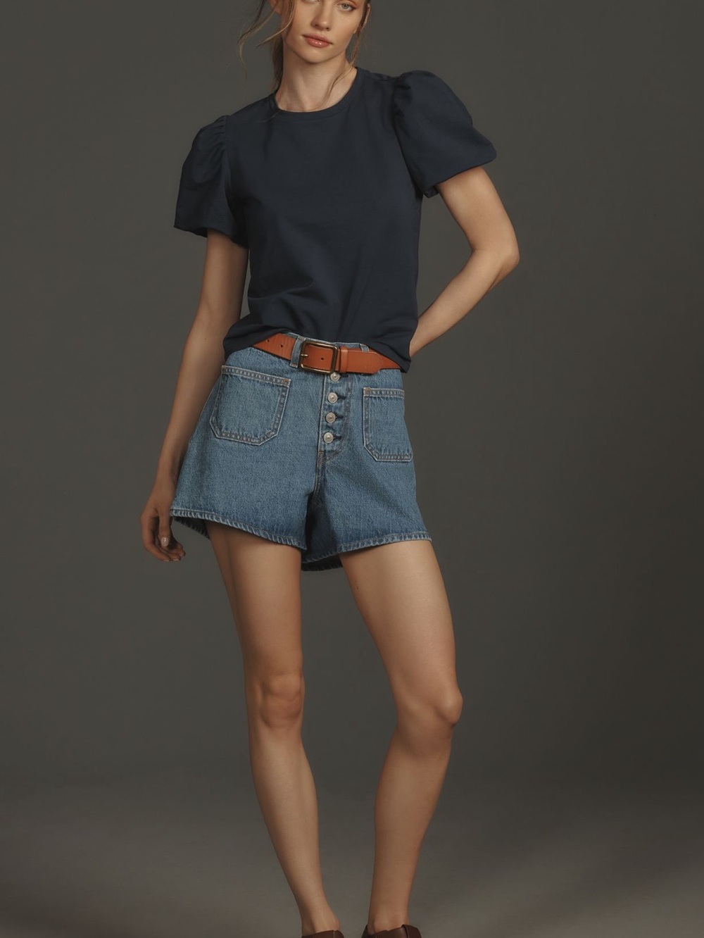 Walter Baker Short Sleeve Top Harley New Small Navy Anthropologie - Picture 3 of 11